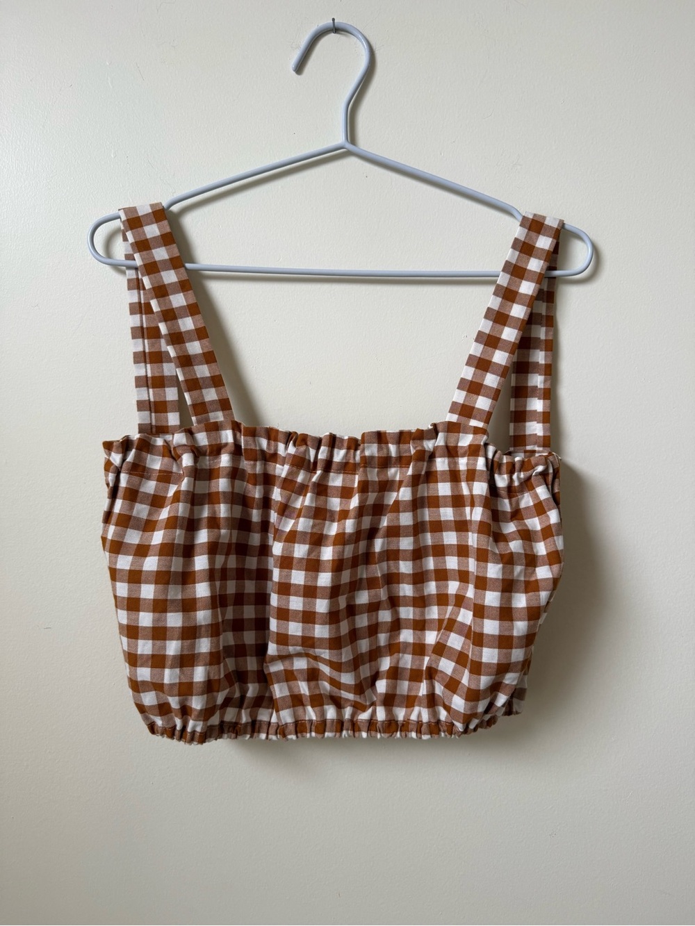 Nicole Purdy linen gingham local made Vancouver crop top